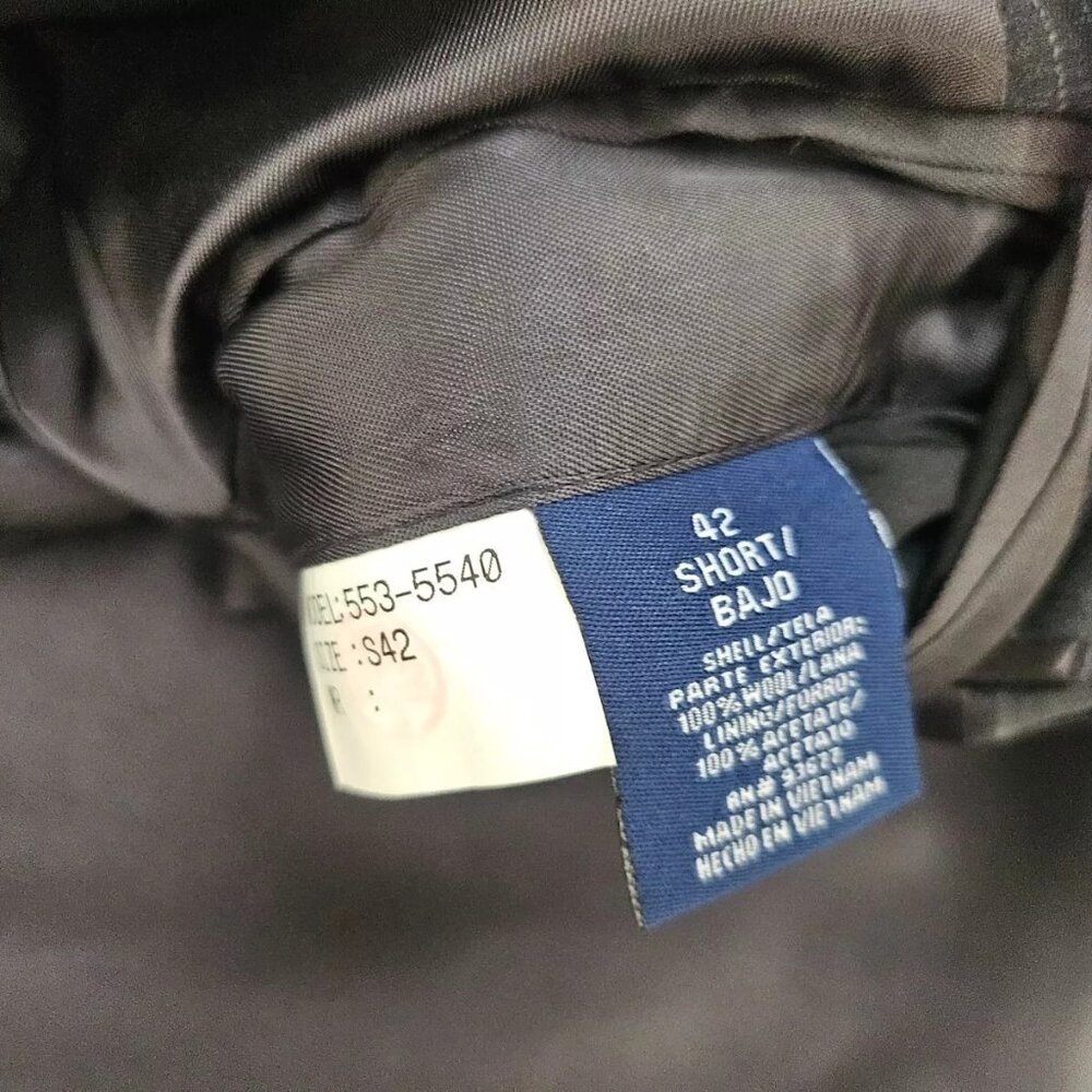Stafford Super Suit Men Blazer Sport Coat Three Button Jacker Size 42Short - Picture 9 of 9